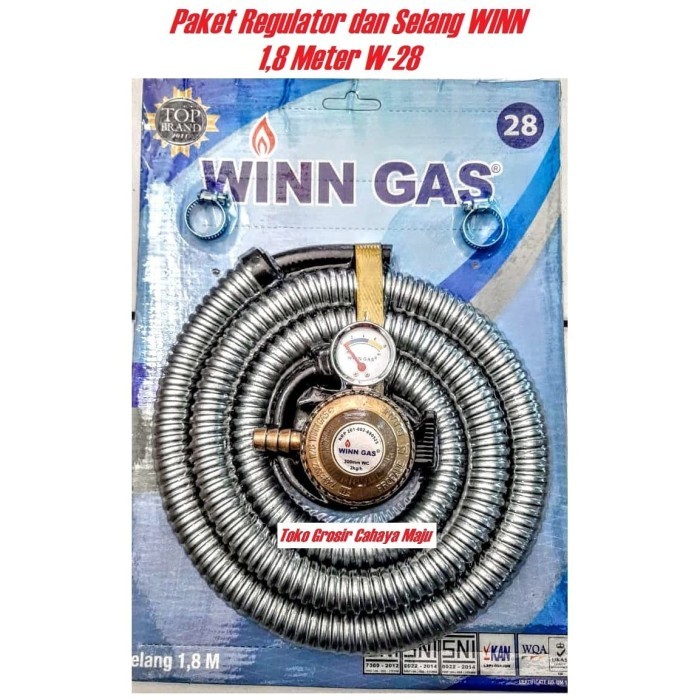 Paket Regulator Dan Selang Winn Gas 1,8 Meter + W 18 M