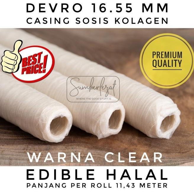 

16,55 Mm Clear - Casing Selongsong Kulit Sosis Kolagen Collagen Halal
