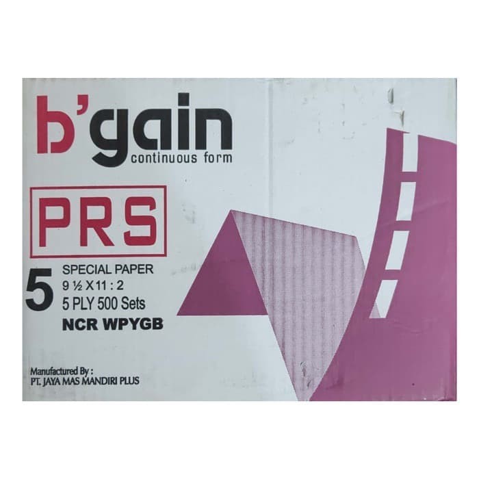 

CONTINUOUS FORM 9,5X11:2 BGAIN 5 PLY 500 SETS