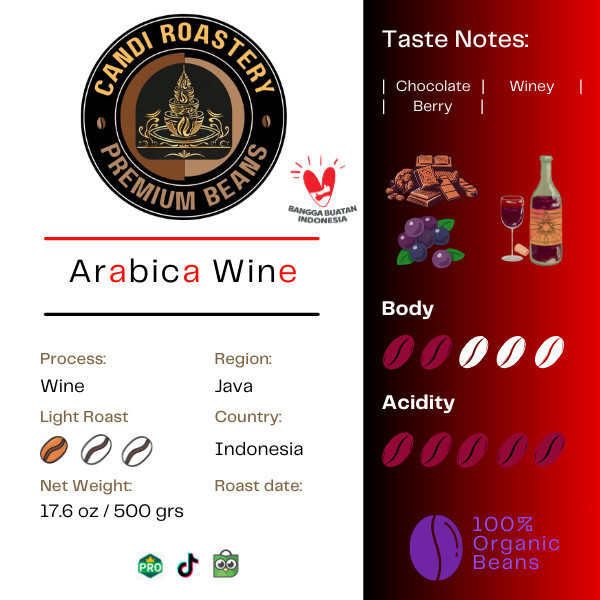

[CANDI ROASTERY] Kopi Arabika Wine / Jawa / Wine Process / Arabica Coffee