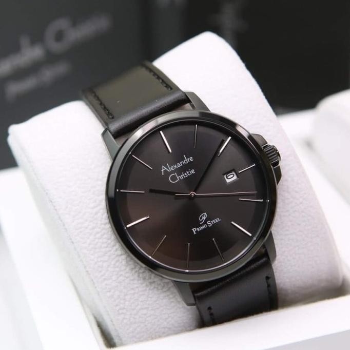 JAM TANGAN PRIA ALEXANDRE CHRISTIE AC1032 AC 1032 BLACK TALI KULIT