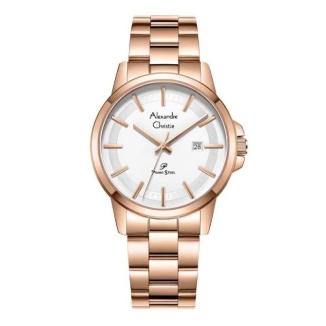 JAM TANGAN PRIA ALEXANDRE CHRISTIE AC1034 AC 1034 BLACK ROSEGOLD WHITE