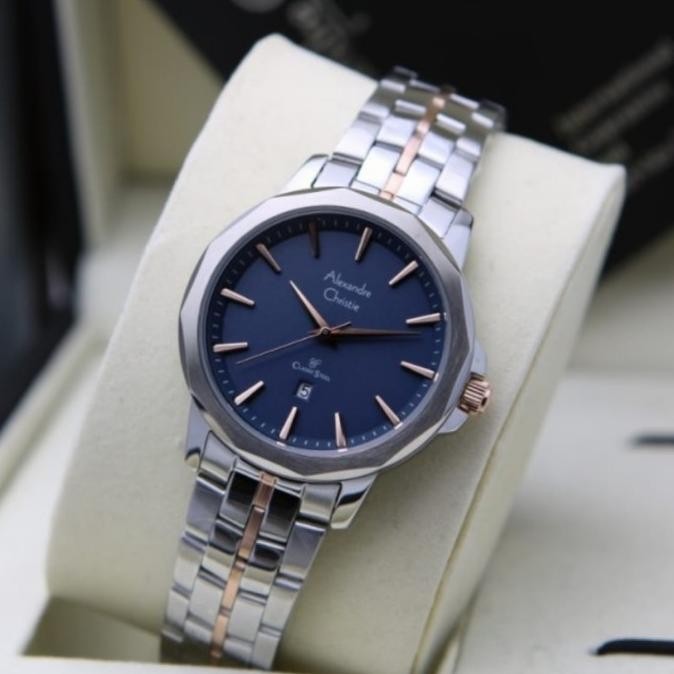 ALEXANDRE CHRISTIE AC8647 AC 8647 SILVER ROSEGOLD JAM WANITA ORIGINAL
