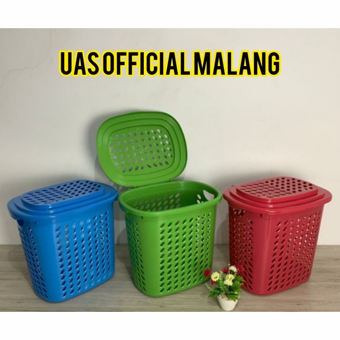 keranjang pakaian plastik laundry tutup