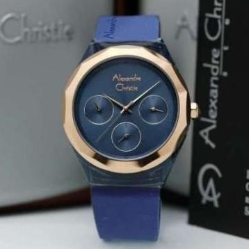 ALEXANDRE CHRISTIE AC2808 AC 2808 BLUE JELY JAM TANGAN WANITA ORIGINAL