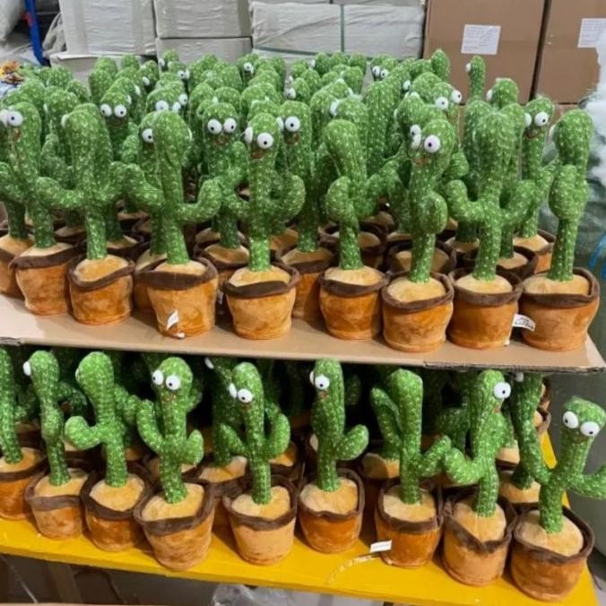 Boneka Kaktus Joget Pakai USB Charger Dancing Kaktus Bisa Bicara Rekam