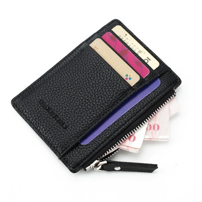 

Dompet Kartu Pria Bahan Kulit ID Card Holder Slim Slot ATM Kredit