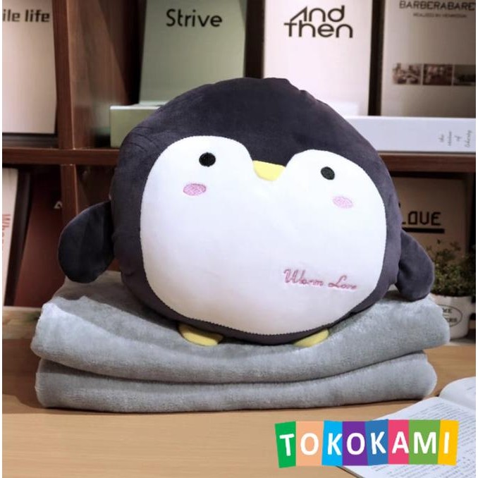 Boneka Balmut Bantal Selimut Sea Animals Whale Paus and Penguin