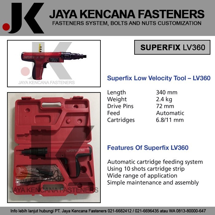 Superfix - Alat Paku Ramset Tipe Hilti LV360 Untuk SN27