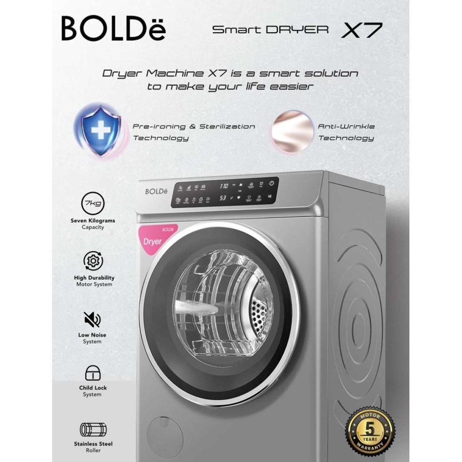 BOLDe Smart Dryer X7 - Mesin Pengering Pakaian Canggih