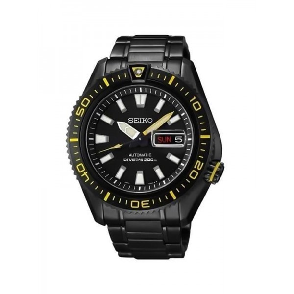 Jam Tangan Seiko Automatic Divers 200M Pria 100% Original Black Stainless Steel SRP499 K1