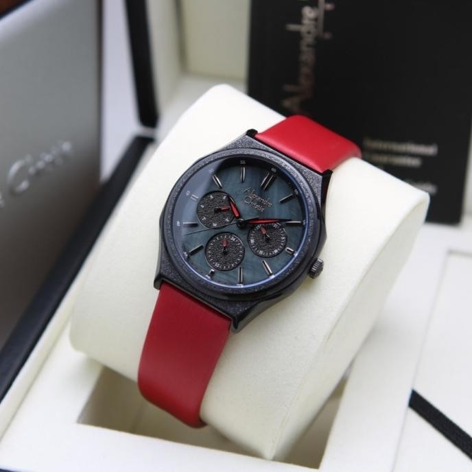 JAM TANGAN WANITA ALEXANDRE CHRISTIE AC2A09 AC 2A09 TALI KULIT