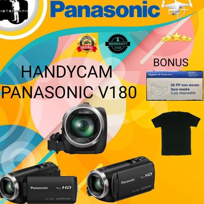 Panasonic Hc-V180K Full Hd Camcorder / Handycam Panasonic V180K Original