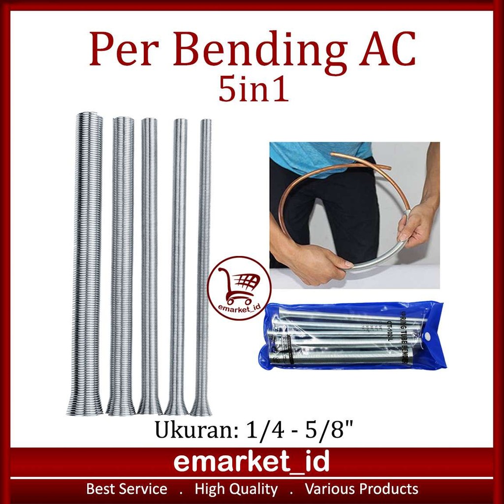 EM Per Bending Set AC 6-16mm 5in1 AI36 / 1/4  - 5/8" Pipa Pipe Tube Spring Benders Bender / Tembaga 
