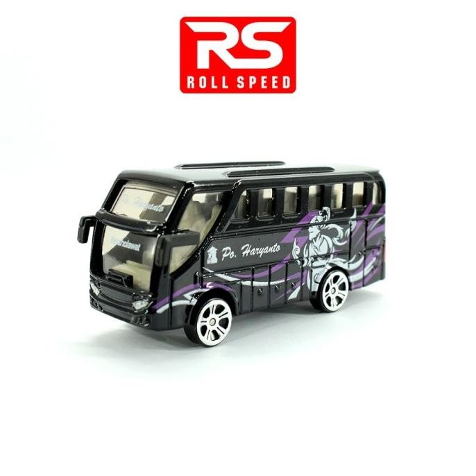 Diecast Metal 1:64 RS Roll Speed Bus PO Haryanto Livery Ungu