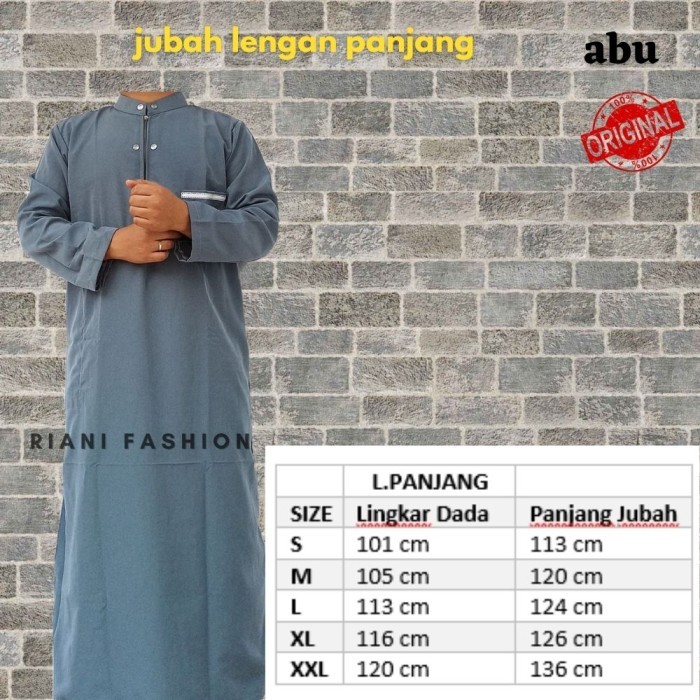 MURAH gamis pria/jubah pria/gamis jubah - Abu-abu, S