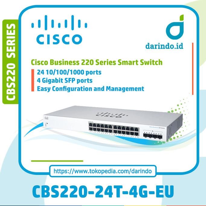 CISCO SG220-26-K9-EU 26-PORT GIGABIT SMART PLUS SWITCH ORIGINAL DAN TERPERCAYA