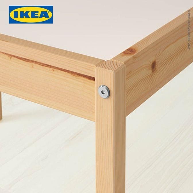 IKEA LTT Meja Belajar Anak dengan 2 Kursi Bahan Kayu