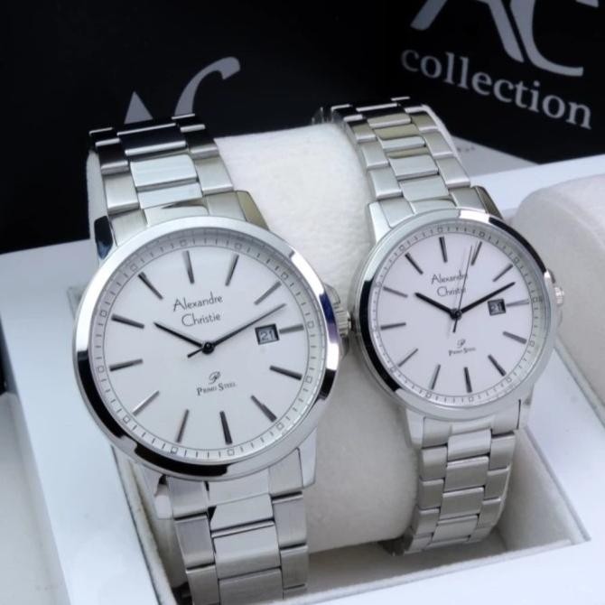 ALEXANDRE CHRISTIE AC1014 AC 1014 LEATHER STRAP COUPLE WATCH