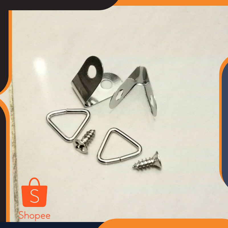 Promo [COD] Gantungan bingkai pigura segitiga set 100 Pcs + sekrup papan 6mm Keren