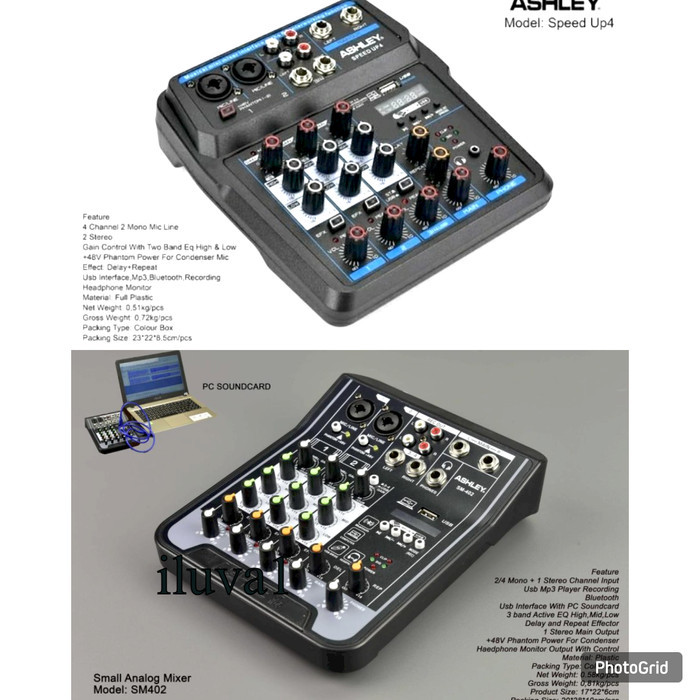 Promoo ! AUDIO MIXER 4 CHANNEL ASHLEY SM 402 BONUS 2 JACK OUTPUT