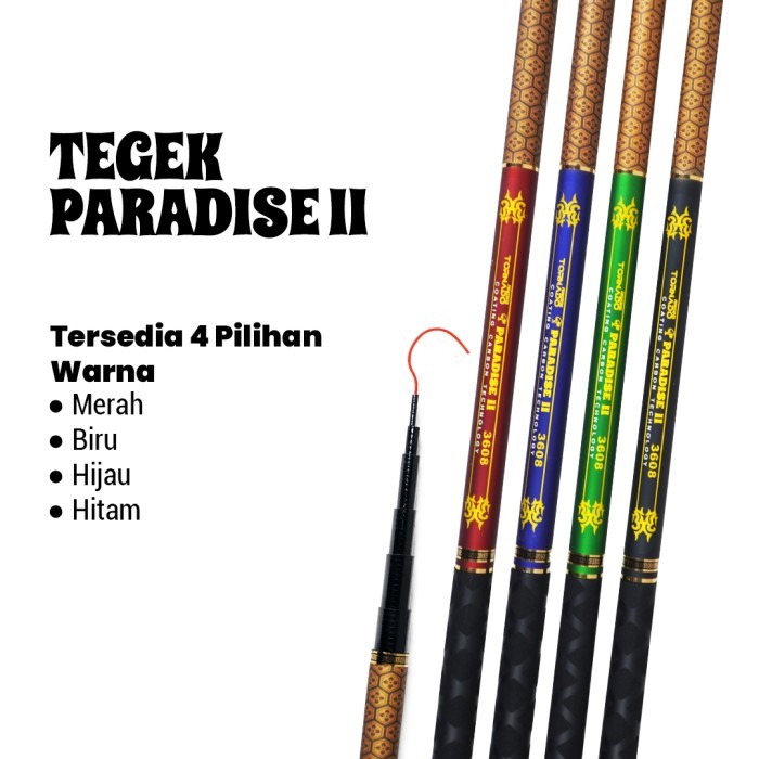 Joran Tegek Mancing Paradise Ii Fiber Coating Carbon Ringan Anti Slip