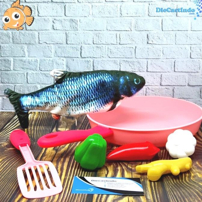 Mainan Ikan Gerak - Boneka Ikan Bergerak Kitchen Set - Ikan Mas Hitam