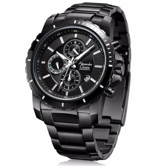 ALEXANDRE CHRISTIE AC6141 AC 6141 MC FULL BLACK CHRONOGRAPH ORIGINAL