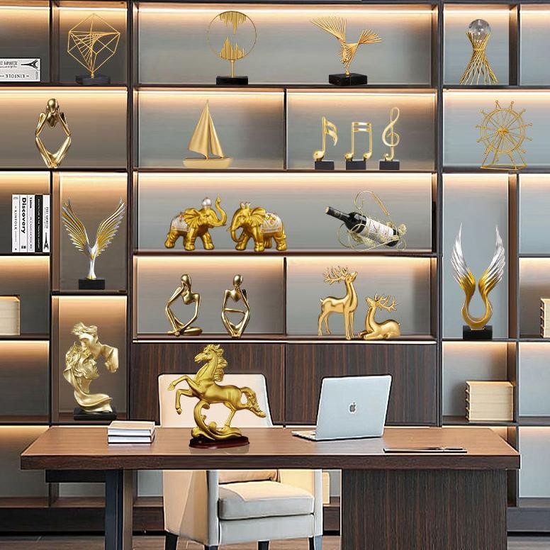 (PJ-012) PAJANGAN GOLD LEMARI / HIASAN KANTOR / PAJANGAN MEWAH / DEKORASI KANTOR DIREKTUR / PAJANGAN