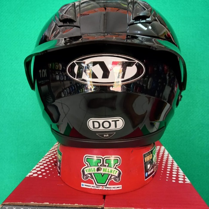 Bagus Helm Kyt Kyoto Hitam Glossy + Visor Venom+Spoiler Paket Ganteng