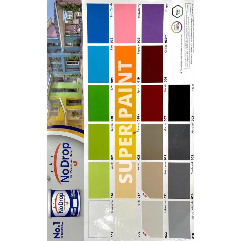 CAT PELAPIS BOCOR NODROP / NO DROP CAT TEMBOK SEMUA WARNA UKURAN 20KG