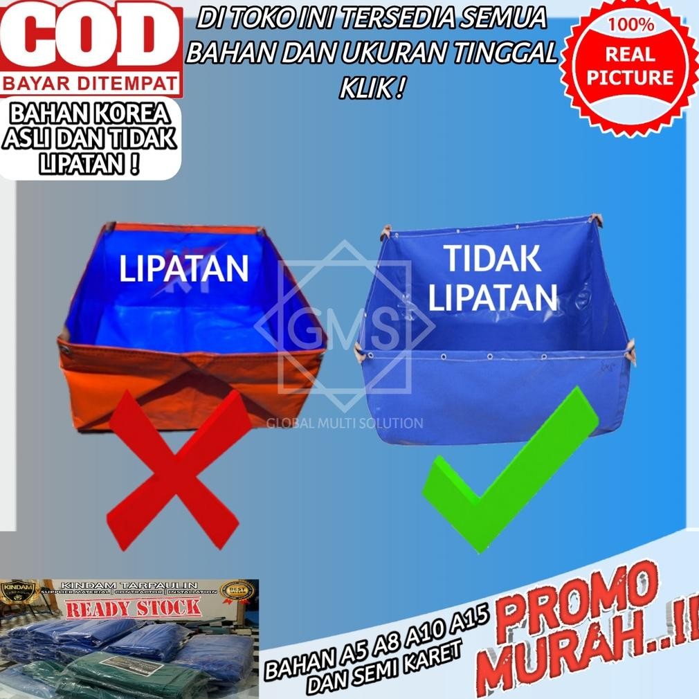 TERPAL KOLAM 4x2x1 A20 KOREA BERGARANSI | KOLAM TERPAL IKAN LELE, NILA, GURAME