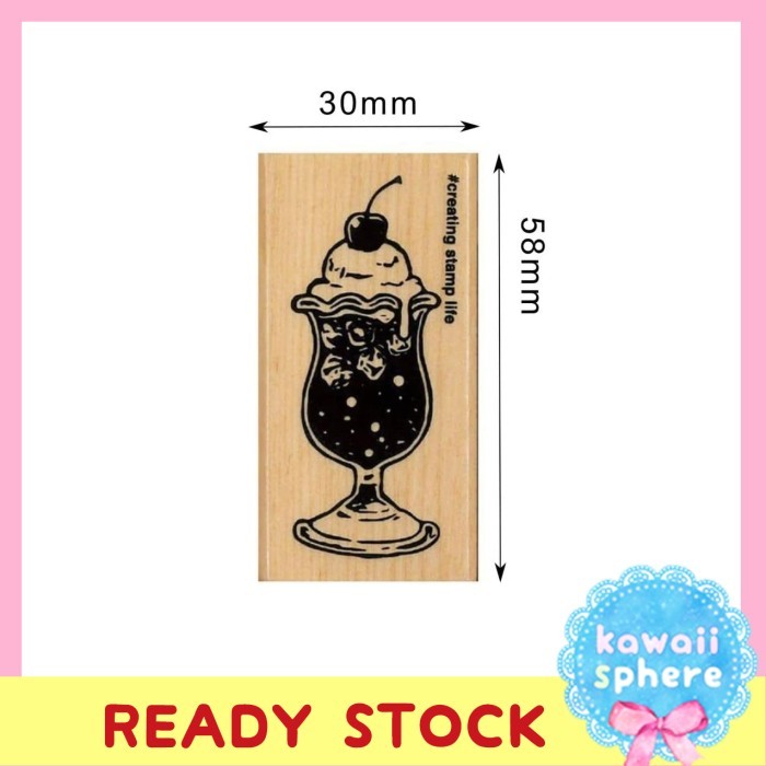 

Kodomo no Kao Wooden Stamp Cream Soda Illustration Stamp Ready Stock