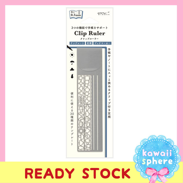 

Midori Clip Ruler Stainless Steel Penggaris Stencil Midori