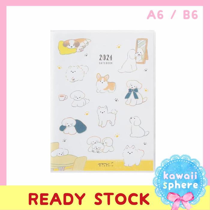 

Midori 2024 Datebook Dog Pattern A6 / B6 MD Planner 2024 Ready