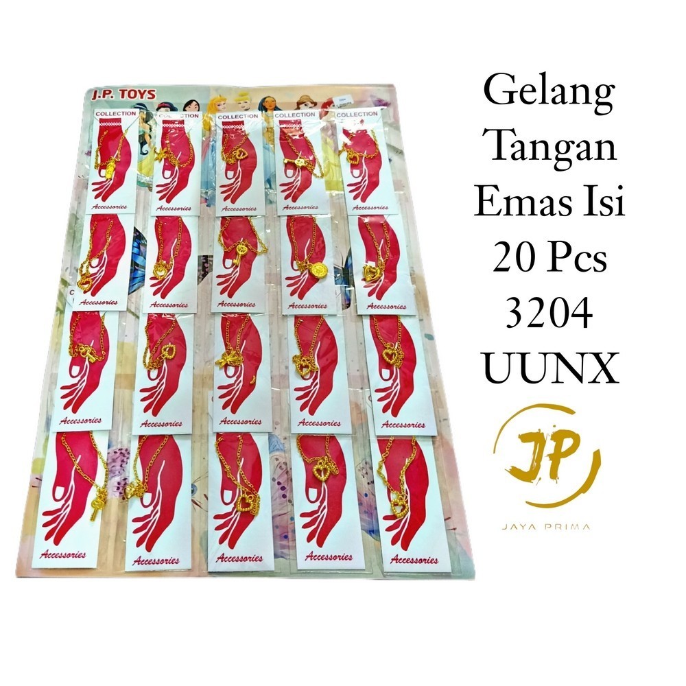 Mainan Anak Gelang Tangan Emas Isi 20 Pcs