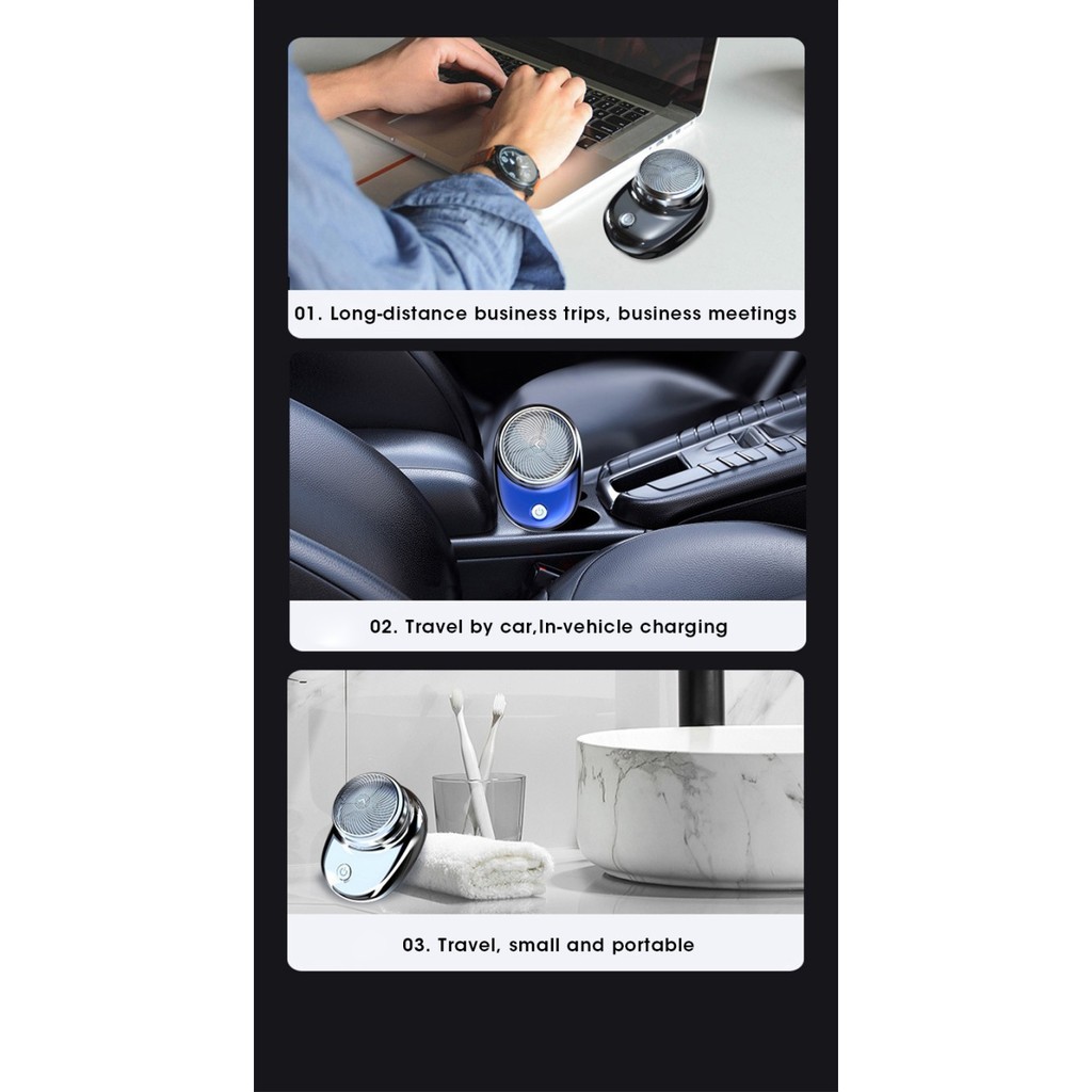 Alat Cukur Jenggot Kumis Bulu Elektrik Mini Shaver Bulat Kecil Sanqiao