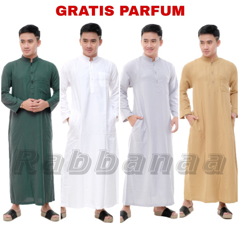 Terbaru 2025 Import Modern Kokoh Lak Jubah Pria Putih Polos Gamis Pria Juba Gamis Pria Pakaian Musli