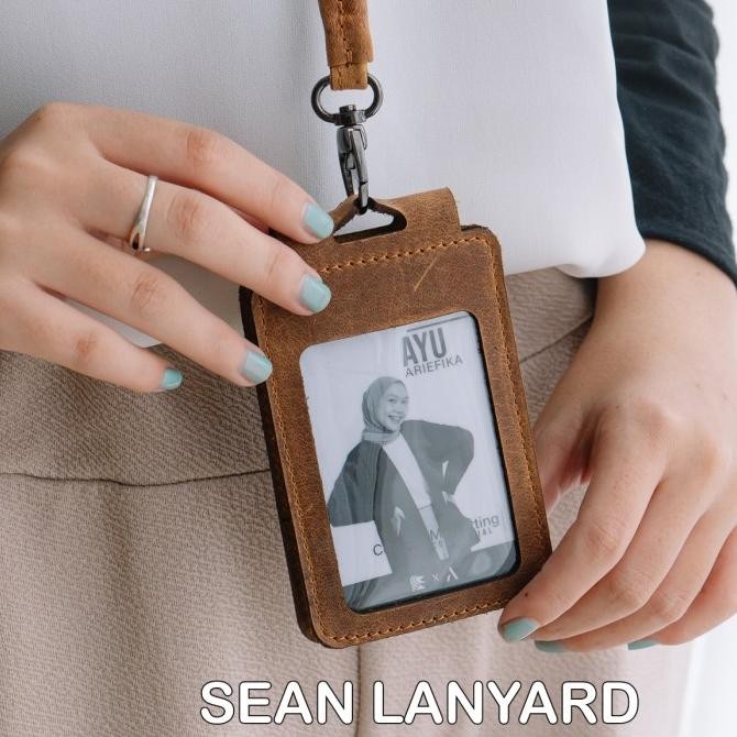 

TERBARU - Id card Name Tag landyard Kulit Sapi Asli Papan Nama Model Kalung