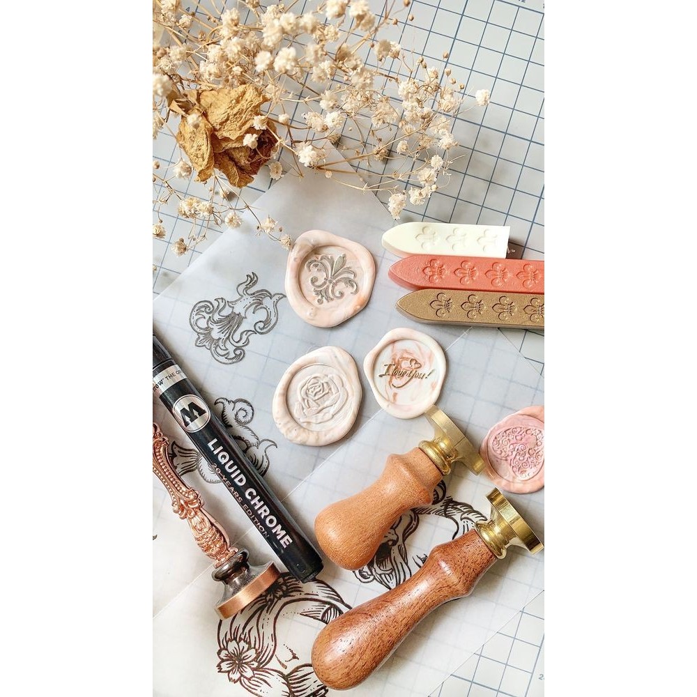 

Custom Wax Seals - Self Sealing Custom Wax Monogram Seal - Adhesive
