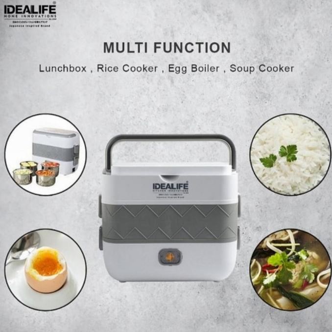 

TERSEDIA IDEALIFE IL-110A ELECTRIC LUNCH BOX / PENGHANGAT MAKANAN 4 BOWL 2.0L