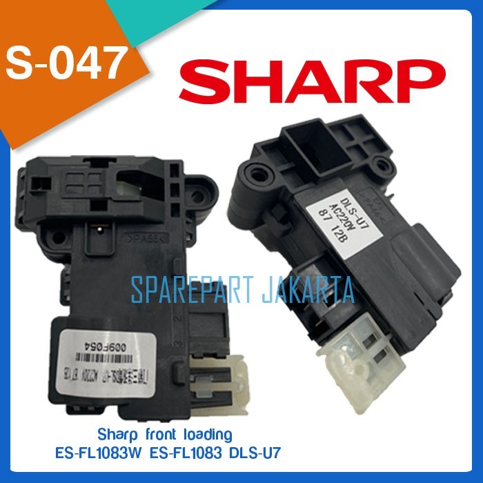Door lock mesin cuci sharp front loading ES-FL1083W ES-FL1083 DLS-U7