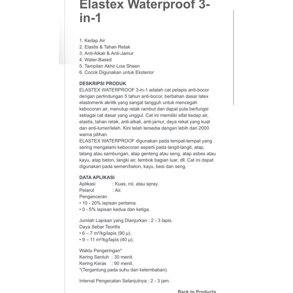 CAT WATERPROOFING ELASTEX 5 KG WARNA