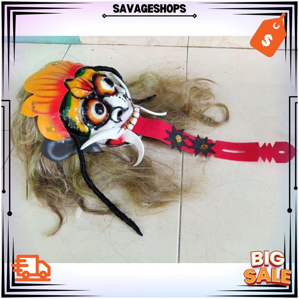 Topeng Leak Bali Bahan Mika Rambut Panjang / Topeng Leak Rangda Bali Nbg Promo Puncak