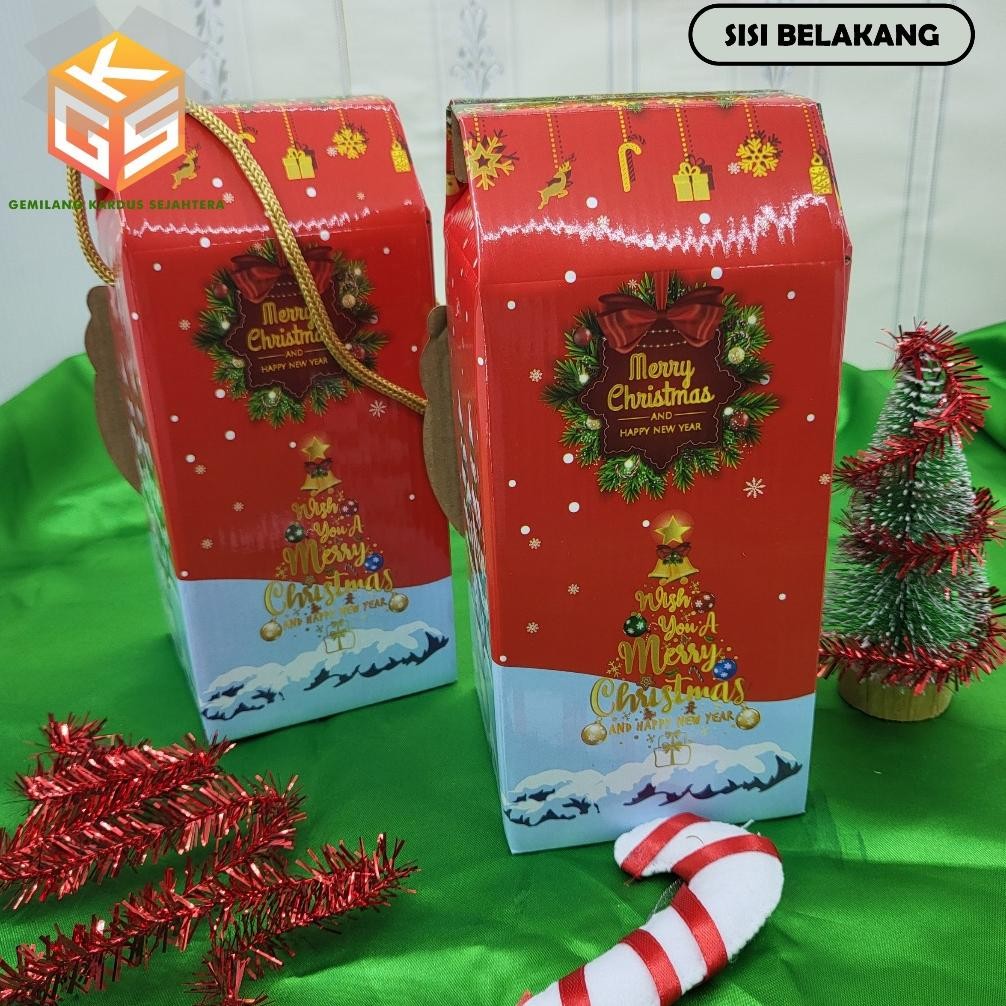 

20pcs Gable Box Christmas [FREE HANG TAG] | Ukuran 1 Toples JAR 1000ml | Ukuran 2 Toples JAR 400ml | Box Hampers Natal | Dus Natal | Box Hampers Christmas | Box Hadiah Natal