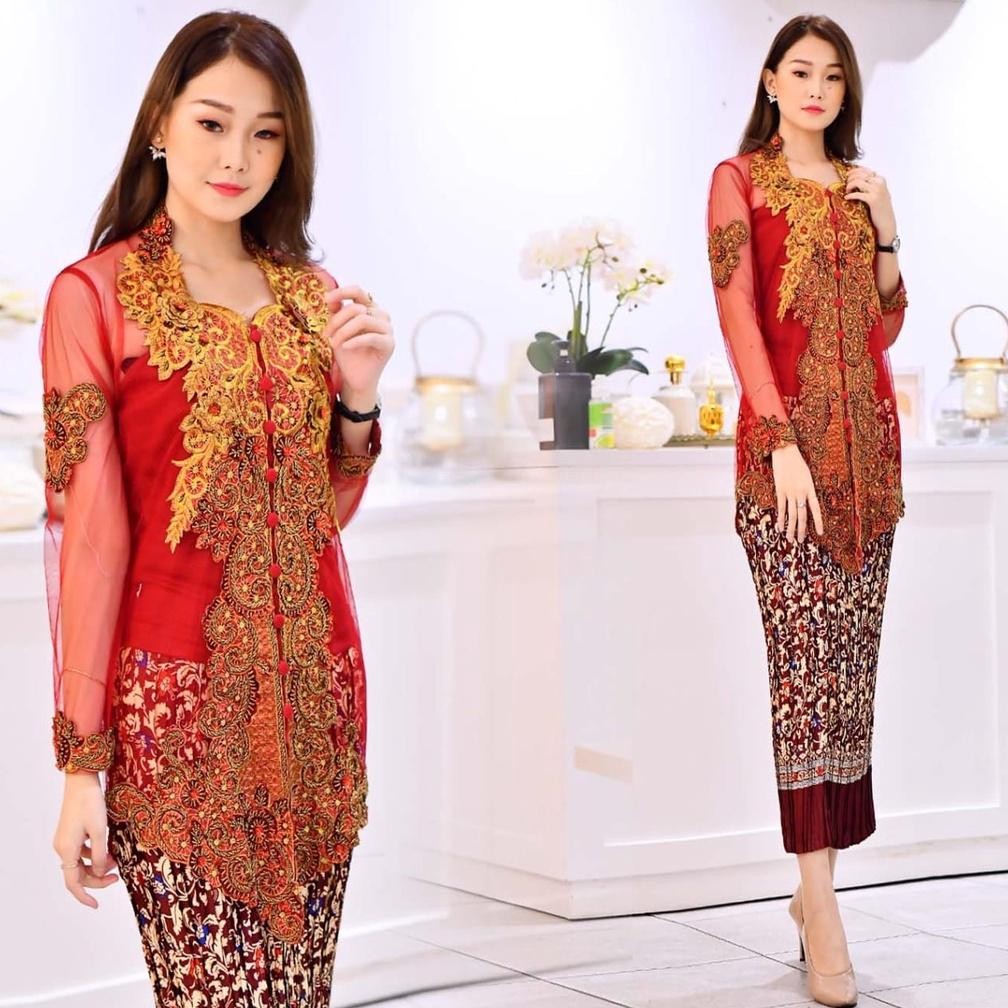 WTYU STELAN KEBAYA BORDIR LENGAN PANJANG TERLARIS / BAJU KONDANGAN / KEBAYA PESTA / KEBAYA NATALAN /