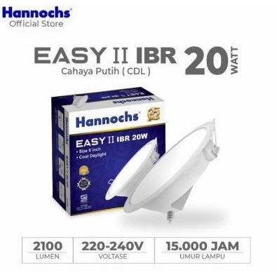 

TERSEDIA LAMPU DOWNLIGHT LED HANNOCHS EASY 20 WATT PUTIH BULAT IBR