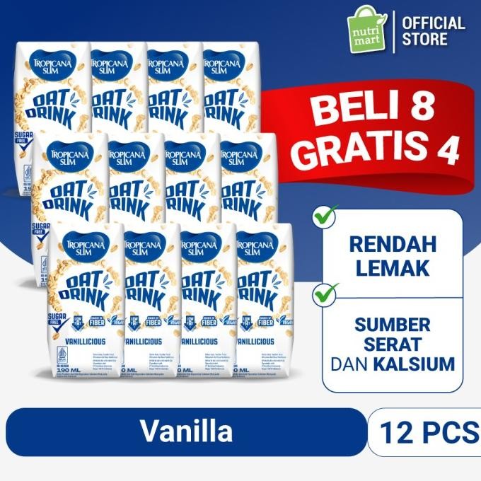 

MURAH 12 Pack - Tropicana Slim Oat Drink 190 ml (RTD) - Minuman Bebas Gula