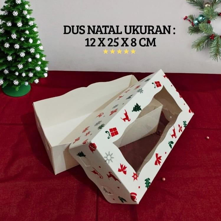 

HGT ( 10 Pcs ) Box Dus Premium Kotak Kue Hampers Natal Cake Kue Cookies 12 cm x 25 cm x 8 cm Ivory