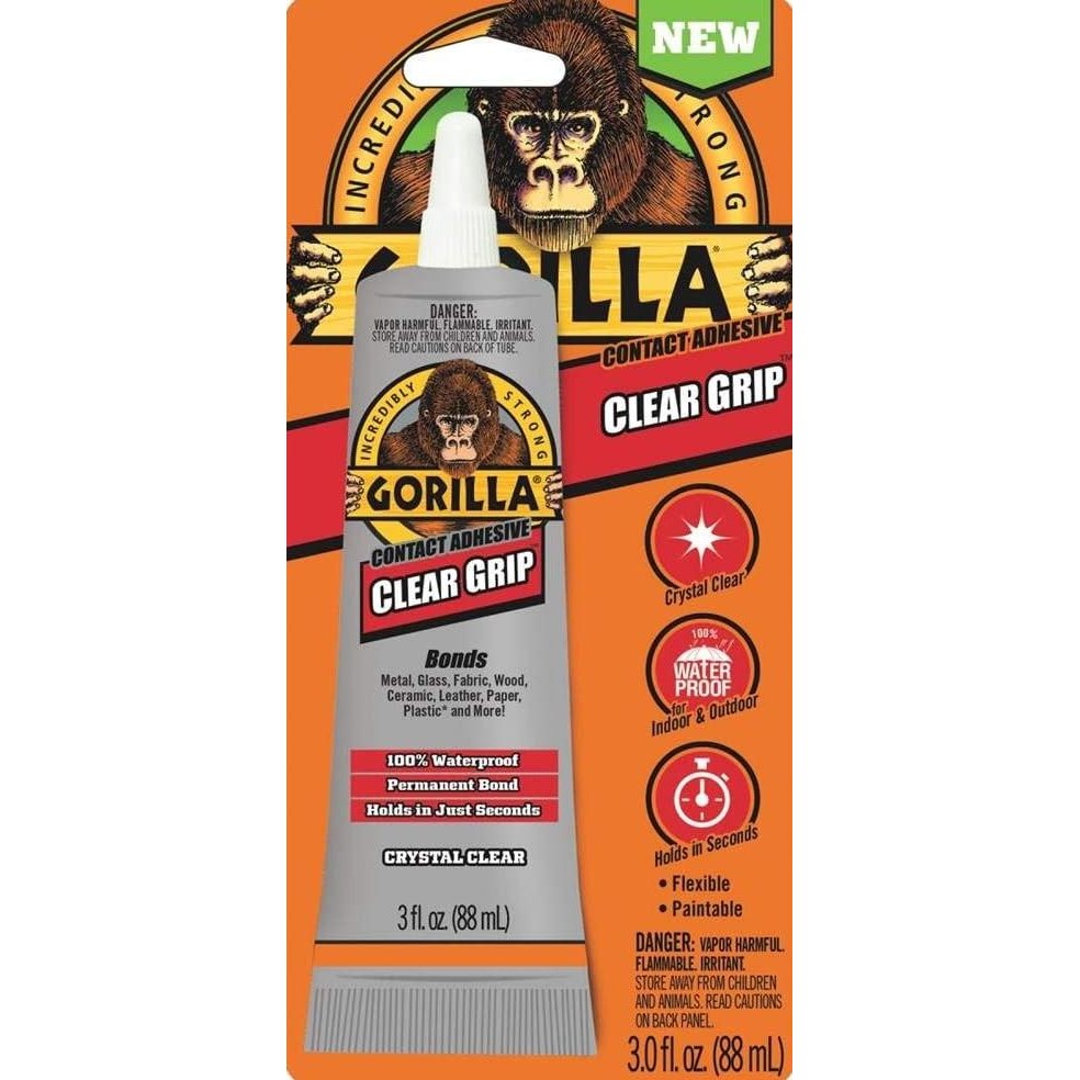 

TERLARIS - Lem Kulit Dan plastik Gorilla Glue Clear Grip Flexible Isi 88mL